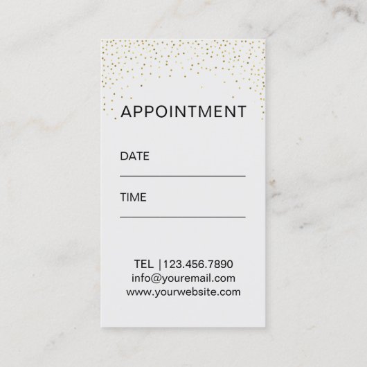 Makeup Artist Roos Gold Lips Salon Appointment Afsprakenkaartje (Achterkant)