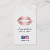 Makeup Artist Roos Gold Lips Salon Appointment Afsprakenkaartje (Voorkant)