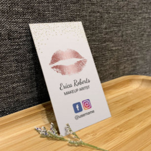 Makeup Artist Roos Gold Lips Salon Social Media Visitekaartje