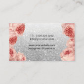 Makeup Artist Roos Gold Lips Silver Glitter Floral Visitekaartje (Achterkant)