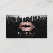 Makeup Artist Roos Gold Lips Trendy Silver Drivers Visitekaartje (Voorkant)