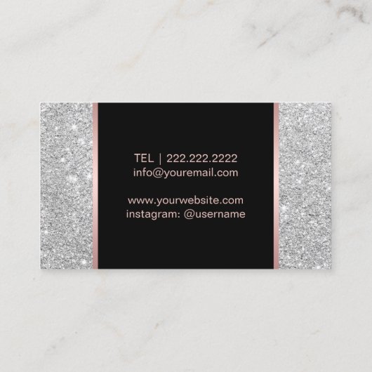 Makeup Artist Roos Gold Lips Trendy Silver Glitter Visitekaartje (Achterkant)