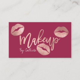 Makeup Artist Roos Gold Lips Typografie Moderne Visitekaartje