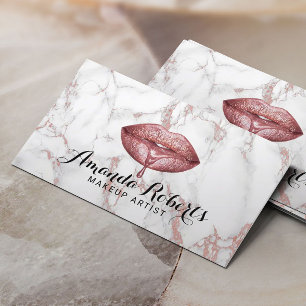 Makeup Artist Roos Gold Marble Glam Lips Salon Visitekaartje