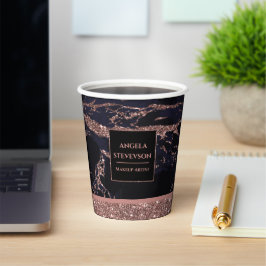 Makeup Artist Roos Gold Marble Paper Cup Papieren Bekers