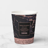 Makeup Artist Roos Gold Marble Paper Cup Papieren Bekers (Achterkant)