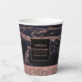 Makeup Artist Roos Gold Marble Paper Cup Papieren Bekers (Voorkant)