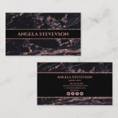 Makeup Artist Roos Gold Marble Visitekaartje (Voorkant / Achterkant)