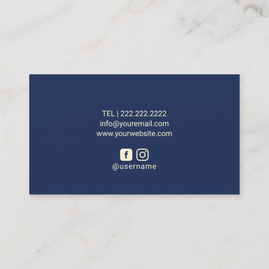 Makeup Artist Roos Gold Navy Marble Hair Salon Visitekaartje (Achterkant)