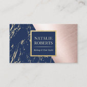 Makeup Artist Roos Gold Navy Marble Hair Salon Visitekaartje (Voorkant)