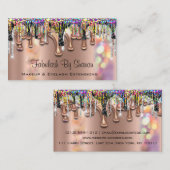 Makeup Artist. Roos Gold Paarse Lashes Holograaf Visitekaartje (Voorkant / Achterkant)