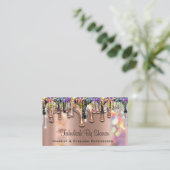 Makeup Artist. Roos Gold Paarse Lashes Holograaf Visitekaartje (Staand voorkant)