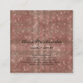 Makeup Artist Roos Gold Sparkle Glitter Glam Vierkante Visitekaartje (Achterkant)
