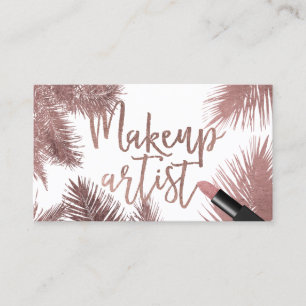 Makeup Artist Roos Gold Typography Tropical Leaves Visitekaartje
