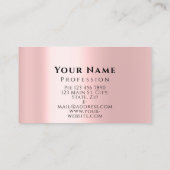 Makeup Artist Roos Kiss Lips Roze Glitter Visitekaartje (Achterkant)