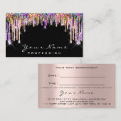 Makeup Artist Roos Paars Drips Appointcard Afsprakenkaartje (Voorkant / Achterkant)