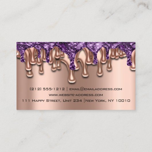 Makeup Artist Roos Paarse Drift Nails Salon Visitekaartje (Achterkant)