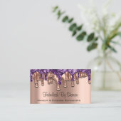 Makeup Artist Roos Paarse Drift Nails Salon Visitekaartje (Staand voorkant)