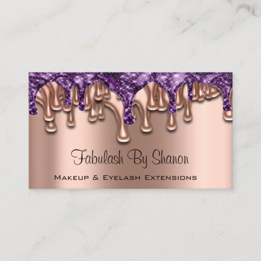 Makeup Artist Roos Paarse Drift Nails Salon Visitekaartje (Voorkant)