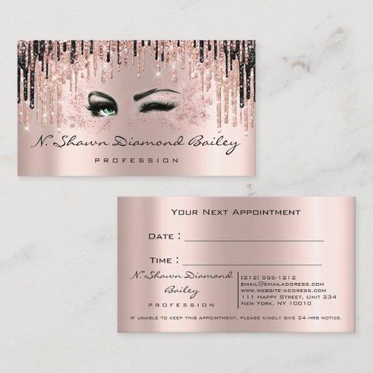 Makeup Artist Roos Spark Lips Wax Green Eyes Afsprakenkaartje (Voorkant / Achterkant)