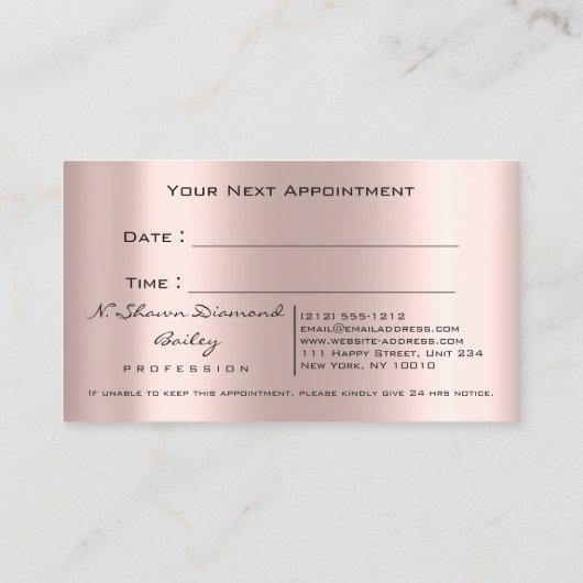 Makeup Artist Roos Spark Lips Wax Green Eyes Afsprakenkaartje (Achterkant)