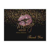 Makeup Artist Roze Roze Licht op Zwart