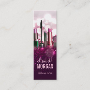 Makeup Artist - Roze schoonheid Glitter Compact Mini Visitekaartje