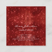 Makeup Artist Ruby Red Sparkle Glitter Glam Vierkante Visitekaartje (Achterkant)