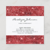 Makeup Artist Ruby Sparkle Glam Vierkante Visitekaartje (Achterkant)