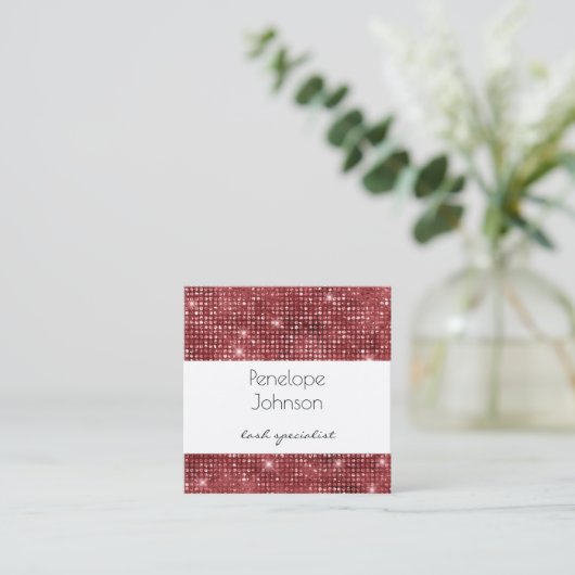 Makeup Artist Ruby Sparkle Glam Vierkante Visitekaartje (Staand voorkant)