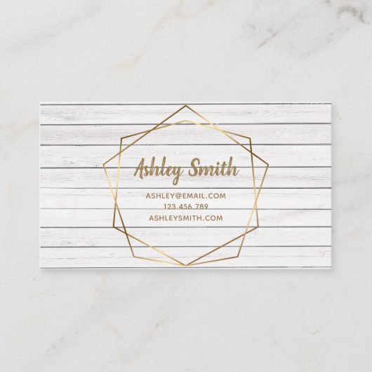 Makeup Artist Rustic Wood Geometric Terrarium Visitekaartje (Achterkant)