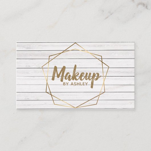 Makeup Artist Rustic Wood Geometric Terrarium Visitekaartje (Voorkant)
