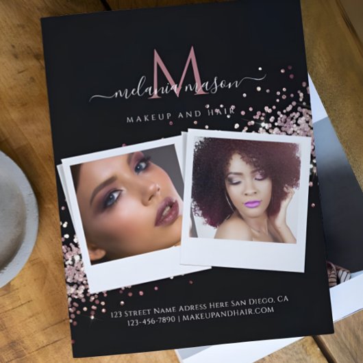 Makeup Artist Salon Aangepaste foto Cosmetisch zwa Flyer