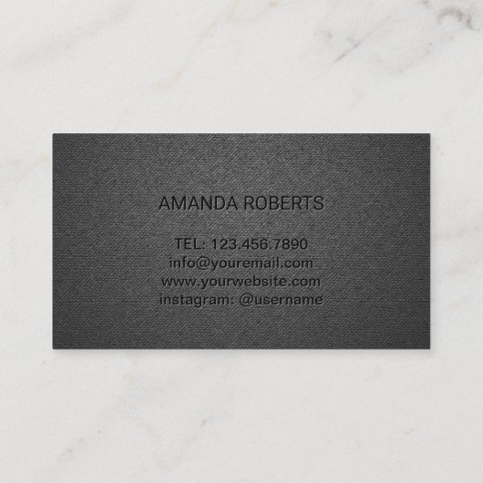 Makeup Artist Salon Elegant Black Minimalist Visitekaartje (Achterkant)