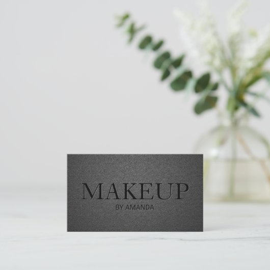 Makeup Artist Salon Elegant Black Minimalist Visitekaartje (Staand voorkant)