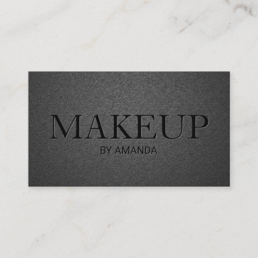 Makeup Artist Salon Elegant Black Minimalist Visitekaartje (Voorkant)