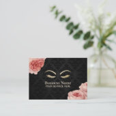 Makeup Artist Salon Elegant Damask  Floral Visitekaartje (Staand voorkant)