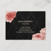 Makeup Artist Salon Elegant Damask  Floral Visitekaartje (Achterkant)