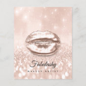 Makeup Artist Salon Glitter Flyer Roos Gold Glam (Achterkant)