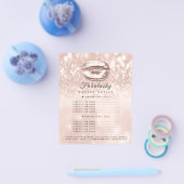 Makeup Artist Salon Glitter Flyer Roos Gold Glam (Enkel)