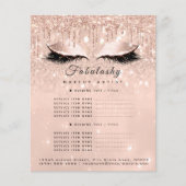 Makeup Artist Salon Glitter Flyer Roos Price List (Voorkant)