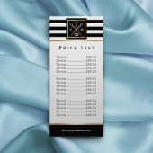 Makeup Artist Salon Logo Modern Stripes Price List Reclamekaart