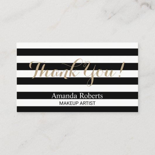 Makeup Artist Salon Modern Stripes Loyalty Punch (Achterkant)