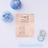 Makeup Artist Salon Pink Glitter Flyer Peach Kiss (Enkel)