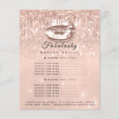 Makeup Artist Salon Pink Glitter Flyer Peach Kiss1 (Voorkant)