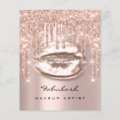 Makeup Artist Salon Pink Glitter Flyer Spark Kiss (Achterkant)