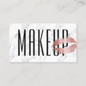Makeup Artist Salon Roos Gold Lips White marmer Visitekaartje (Voorkant)