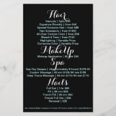Makeup Artist Salon Spa Nails Hair Flyer Menu (Achterkant)