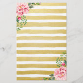 Makeup Artist Salon Waterverf Floral Gold Striped Flyer (Achterkant)