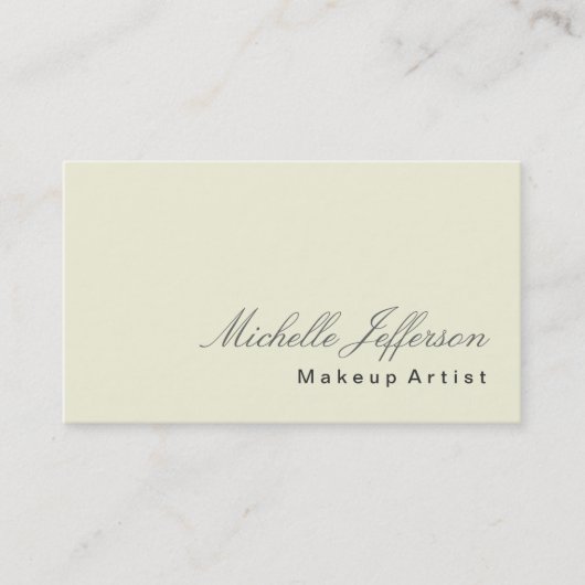 Makeup Artist Script Beige Visitekaartje (Voorkant)